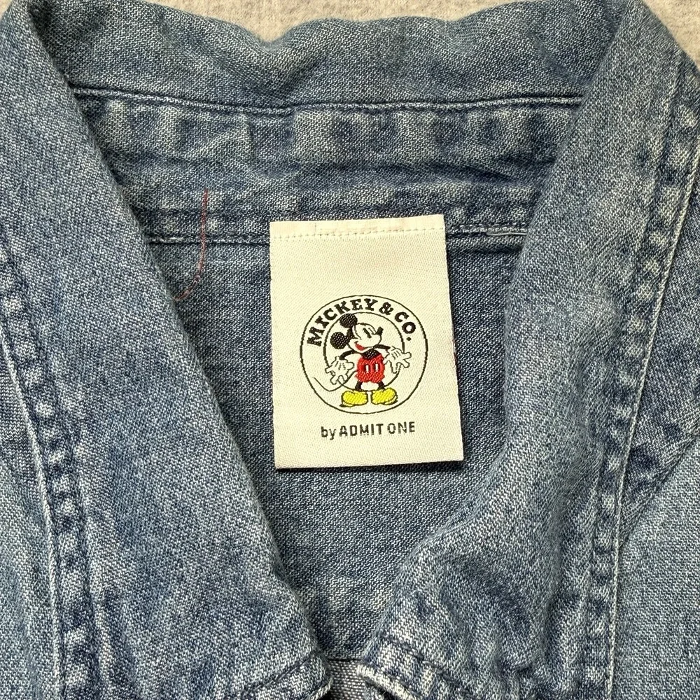 Vintage Disney Mickey‎ Denim Button Down Shirt Mickey Donald Goofy XL